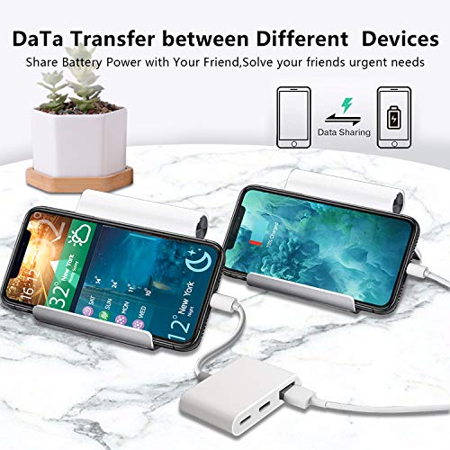 Aimuli USB OTG Camera Adapter, 3 in 1 USB Female OTG Adapter Compatible with iPhone/iPad, Portable USB Adapter Compatible with iPhone with Charging Port and USB C Port, Support Card Reader