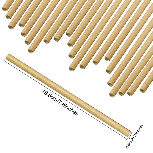 LYTIVAGEN 400 Stück Papier Trinkhalme Biologisch Abbaubare Trinkhalme Natur Kraftpapier Strohhalme Einweg Strohhalme für… – Bild 3