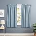 Amazon Basics Room Darkening Blackout Window Curtain with Rod Pocket and Tie Back, 52 x 63 Inches, Light Blue - Set of 2