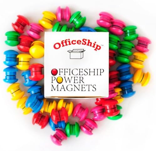 Officeship 600PCS (100pcs/Box) Power Magnets 3/4" Diameter Assorted Colors