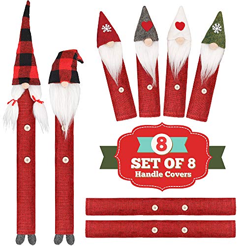DFantiX Gnome Christmas Refrigerator Handle Covers Set of 8, Adorable