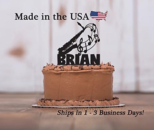 Saxophone Cake Topper with Keepsake Base, Music, Treble Clef, Musician, Band Party, Musical Instrument, Personalized Cake Topper, Marching Band