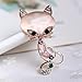 GUAngqi Vintage Pink Cat Brooch Pin Corsage Antique Imitation Opals Animal Brooches For Women Small Pin