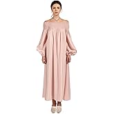 SIXDO G-Pink Raw Loose Dress for Women, Womens 2025 Long Flowy Casual Fall Dress