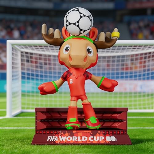 Sanyetral FIFA World Cup 2026 3-Piece Mascot Figurines, Multicoloured, Includes Clutch, Zayu, Maple, Court-A Game (6 cm)
