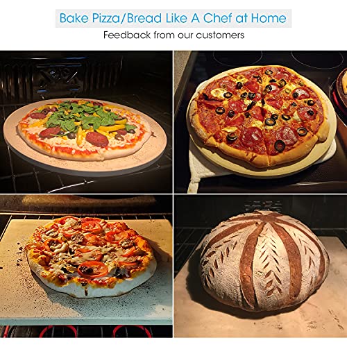 Unicook 16 Inch Round Pizza Baking Stone, Heavy Duty Cordierite Pizza
