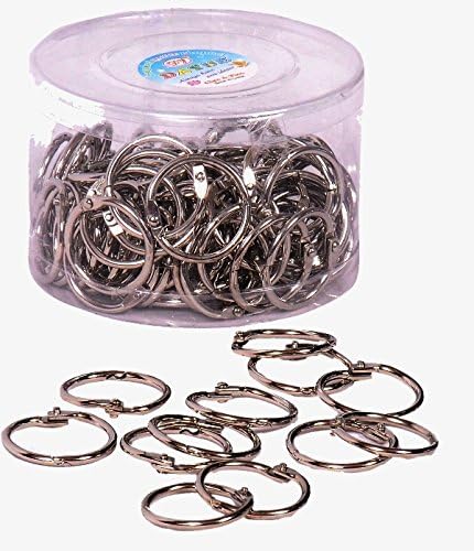 Dolphin Steel Binder Card Ring/Book Ring for Scrapbooking 25mm - 100 Pcs (Silver)