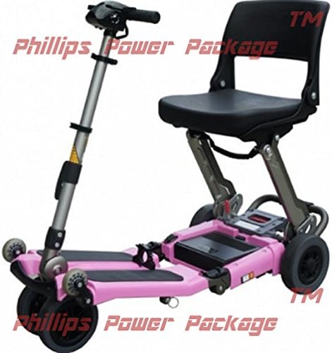 Free Rider USA - Luggie Standard - Compact Lightweight Foldable Scooter - 4-Wheel - Pink