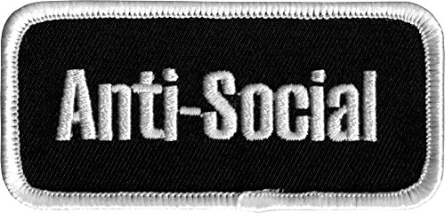 Anti Social Name Tag Novelty Embroidered Iron On Badge Applique Patch FD