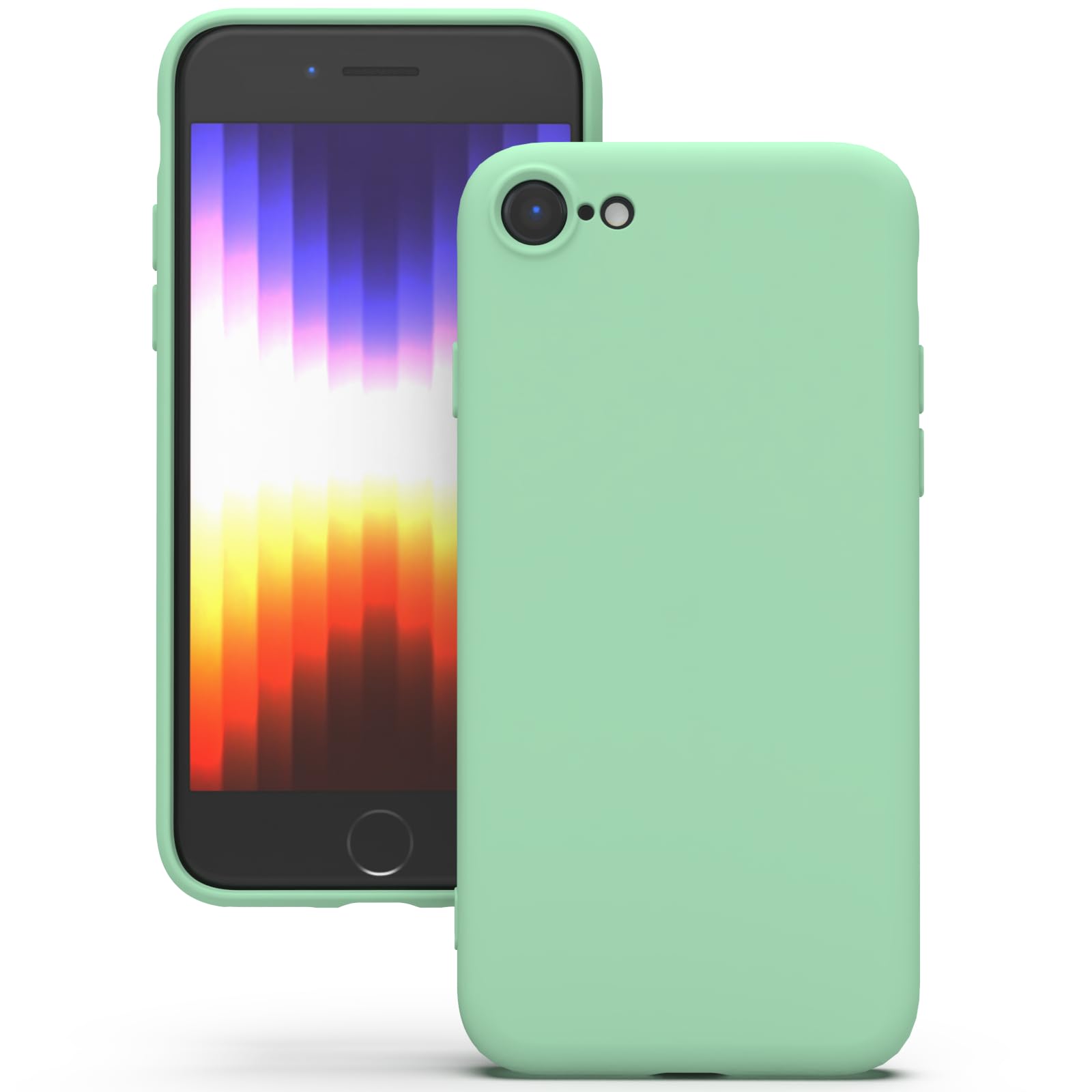 YATWIN Silicone Case for iPhone SE 2020/2022, iPhone 8/7, Soft-Touch, Shockproof, DustProof, Antiskid Apple Phone Cover for iPhone SE 2nd 3rd Generation - Light Cyan — image 1