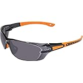 Global Vision Black Hills 1 Wrap Around Motorcycle Sunglasses Orange Rubber Frame w/Smoke Lenses