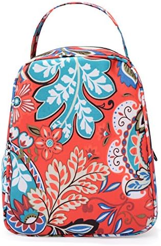 MELROSE Women Fashion Ultra Light Small Lunch Bag Lunch Handbag Box (Vermillion)