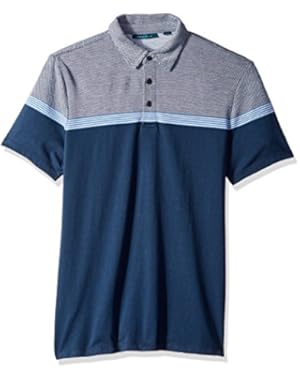 Men's Color Block Stripe Polo