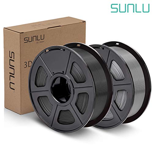 SUNLU PLA Plus Filament 1.75mm 3D Printer 3D Pens 2KG PLA+ Filament +/- 0.02 mm, Black+Grey