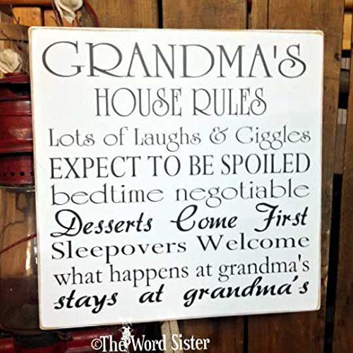 Grandma's House Rules Sign, Gift For Grandma, 12"x12