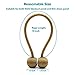 DEZENE Magnetic Curtain Tiebacks,The Most Convenient Drape Tie Backs,2 Pack Decorative Rope Holdback Holder for Big,Wide or Thick Window Drapries,16 Inch Long,Bronze/Golden