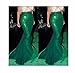 FEESHOW Women's Mermaid Tail Halloween Costumes Party Shiny Sequins Long Skirt Green X-Large