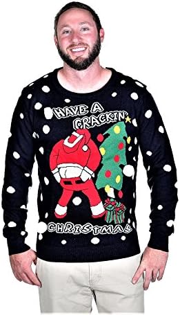 RWB Unisex Have A Crackin Ugly Christmas Sweater Navy