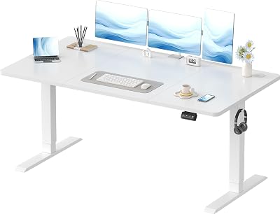 Devoko Electric Standing Desk 160x70cm 2 Memory Presets White 73-118cm