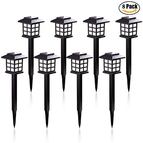 GIGALUMI Solar Pathway Lights Outdoor, Waterproof Outdoor Solar Lights for Garden, Landscape, Path, Yard, Patio, Driveway, Walkway- (8 Pack)