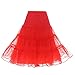 Dresstells Women's Vintage Rockabilly Petticoat Skirt Tutu 1950s Underskirt red L-XL