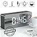 Alarm Clock, LED MIRROR Display with Dimmer, Time, Alarm,Temperature with USB Charging Port