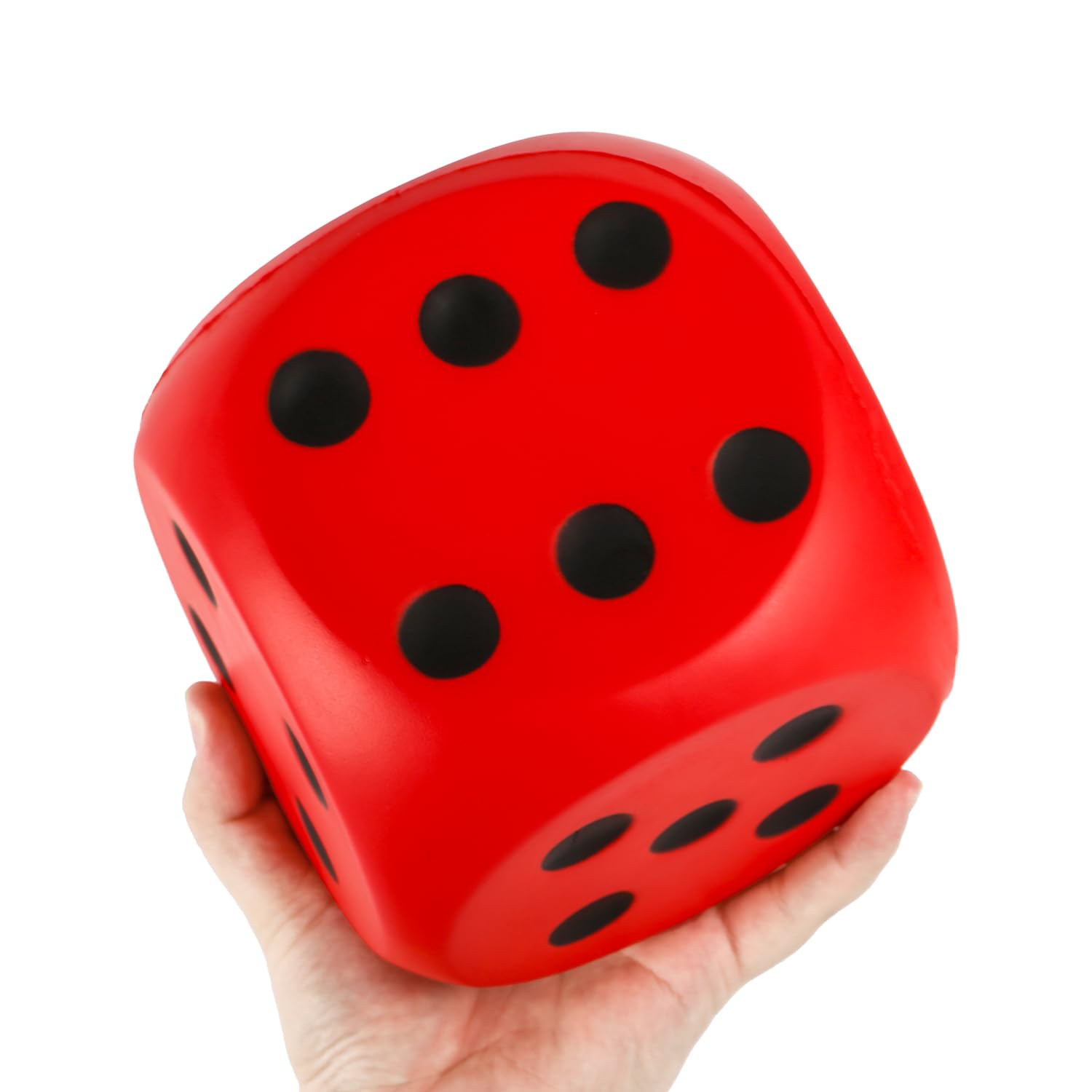 PEUTIER 5.9" Foam Dice Large, Red Giant Foam Game Dice Soft Kawaii Foam Dice Fun Educational Toy for Home Classroom Party