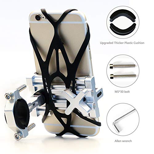 ELECFUN Bike Phone Mount, 360° Rotation Aluminum Phone Holder for Bicycle, Motorcycle, Adjustable Handlebar Rack for iPhone X 8 7 6 | Plus, Galaxy S9 S8 S7 | Plus, All 2.4"-3.7" Wide Phones