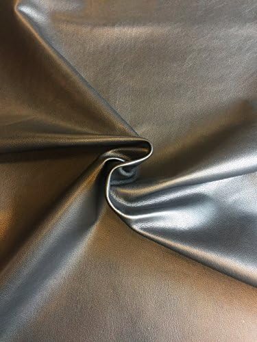 Genuine Black Leather Hide – Quality Spanish Full Skin - 7 sq ft - 2 oz. avg Thickness – Pearlescent Silver Finish – Real Lambskin Material – Craft DIY Projects – Upholstery Home Décor Fabric