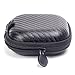 SUNGUY [2-Pack] Black Snakeskin Square Carrying Cases with Internal Mesh Pocket for iPod MP3 Earphone Bluetooth Headset Headphone Parts and Accessories Charging Cable (Black)