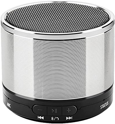 AISBR Bluetooth Speakers,Wireless Portable Stereo Super Small Speakers With 3.5mm Jack and Microphone for Android Tablet/iphone,3W,Play 4 Hours (Silver)