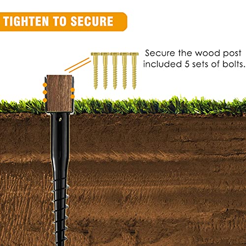 Kdgarden Premium No Dig Ground Anchor Black UModel Screw in Post Stake