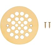 Premier Copper Products D-415PB 4.25-Inch Round Shower Drain Cover in Polished Brass