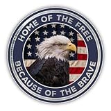 Magnet Home of The Free Because of The Brave Bald