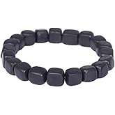 CHYIFSHIYM Shungite Stones Sugar Cube Beads Bracelet Chakra Balance - Handcrafted Jewelry - Healing Crystal Protection Bracelet- Crystal Spiritual Accessory
