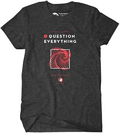 "Question Everything" Carl Sagan Men's Black Crew Neck T-Shirt (Extra Large)