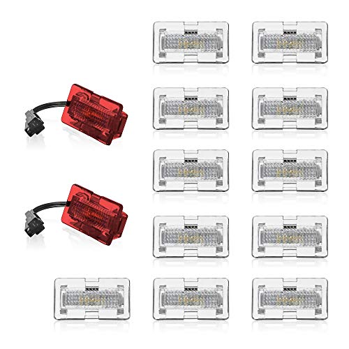 Oznium Ultra-Bright Easy-Plug Replacement LED Interior Lighting Upgrade LEDs for Tesla – Light Bulbs Kit fits Trunk, Frunk, Door Puddle, Foot-Well, etc – (13 Pieces – Model X)