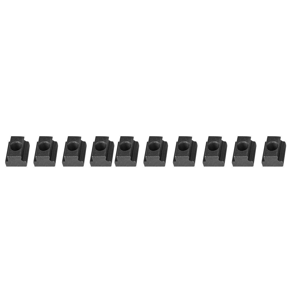 10pcs Carbon Steel T-Slot Nut T-Nut Tapped Through M8/M10/M12 Thread Optional(M8(10PCS))