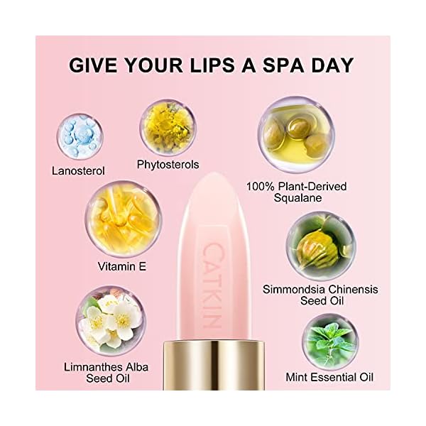 CATKIN-Lip-Balms-Chapstick-Natural-Moisturising-Lip-Balm-with-Vitamin-E-Hydrating-Lip-Care-with-Plant-Derived-Squalane-for-12h-Moisture-Care-Temperature-Color-Change-Lip-Balm-C01 CATKIN Moonlight Lip Balms for Lip Skin Care and Lip Treatment, 100% Natural with Vitamin E for 6h Moisture Care Color…