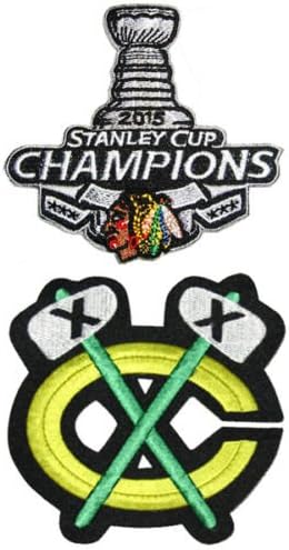 Chicago Blackhawks Stanley Cup 2015 +Chicago Blackhawks Champions Hockey Jersey Embroidered Iron on Patch