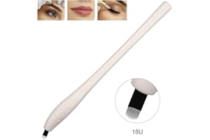 Guapa 10pcs Manual Disposable Microblading Pens with Blade Needle 12/14/17/18U Pin Permanent Makeup Embroidery Handpiece (18U