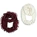 Lucky Leaf Women Thick Knit Winter Infinity Circle Loop Scarves Solid Color