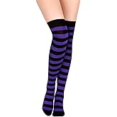 Benefeet Sox Funny Pink Striped Thigh High Socks for Women Cute Stripe Knee High Socks for Teen Girls Colorful Long Tube Sock