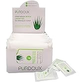 PURDOUX 100% Cotton Mask Wipes Travel Box Unscented(12 sachets with 10 wipes)- Travel Supplies, CPAP Accessories, Cleaning Su