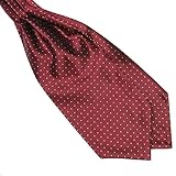 Weixinbuy Men's Silk Blend Polka Dot Ascot Ties Silk Scarves/Cravat