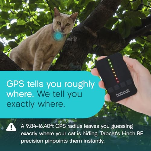 Tabcat V2 Cat & Kitten Tracker - No Subscription | 2 Lightweight Homing Tags, Cases & Tracking Handset | RF Technology, More Accurate than GPS | Track 2 Cats Indoors & Outdoors to 2.5 cm & 150 m Range