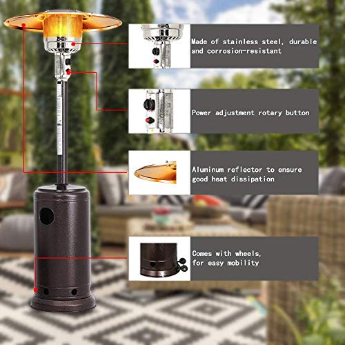 ZIOTHUM 48000 BTU Tall Stand Up Standing Lamp Heater Patio Heater