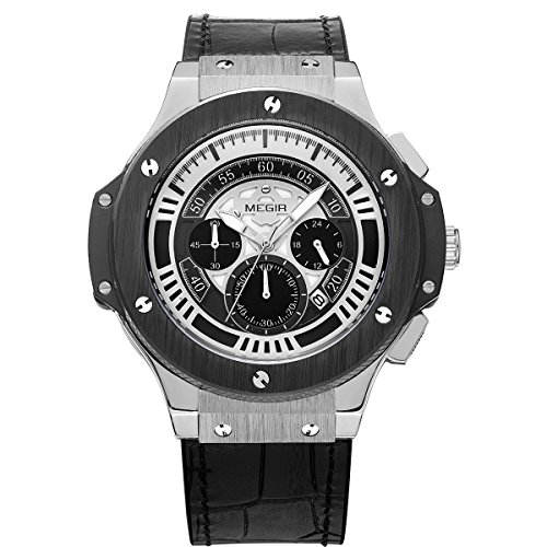 Baogela Mens Watches Silicone Chronograph Military Quartz white Wrist Watch Luminous Masculino