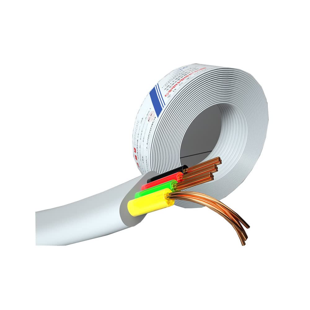 VIVOCH 100M(328ft) Pure Copper Multi-Strand Telephone Line RJ11 Communication 4-Core Indoor Connecting Line Flat Line, White