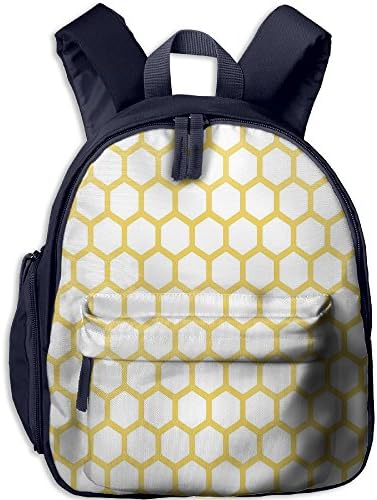 Weiheiwec 9 Hexagonal Pattern Honeycomb Beehive Simplistic Geometrical Monochrome Kids 3D Printed Backpack Navy